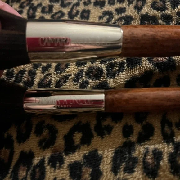 Makeup Brushes with Silver and Wooden Accents - Picture 2 of 5